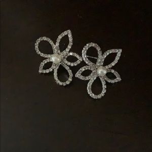 CZ flower petal earrings